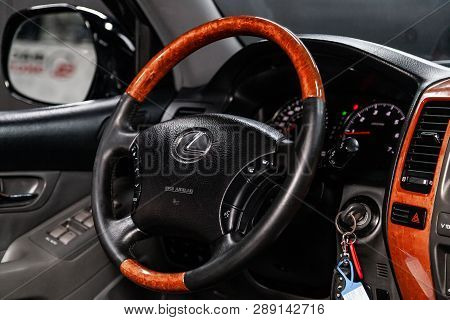 Novosibirsk, Russia - March 11, 2019:  Lexus Lx-470,close-up Of The Dashboard, Speedometer, Tachomet