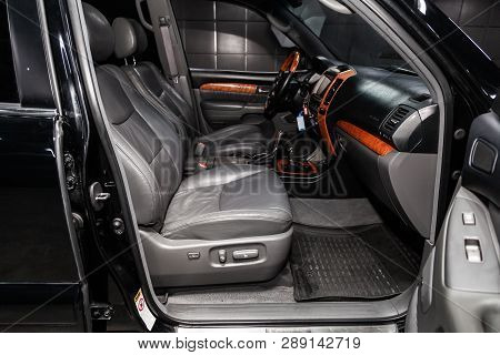 Novosibirsk, Russia - March 11, 2019:  Lexus Lx-470,close-up Of The Dashboard, Speedometer, Tachomet