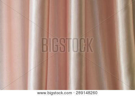 Texture Background Pattern. Pink Silk Fabric. Vintage French Semi Sheer Crepe De Chine Fabric In A S