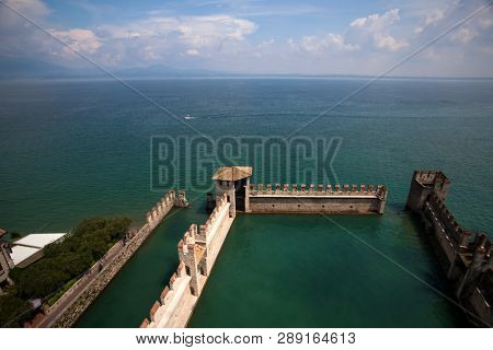 Rocca Scaligera Castle in Sirmione. Garda Lake, Italy