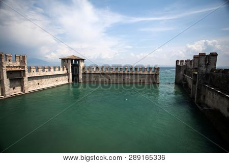 Rocca Scaligera Castle in Sirmione. Garda Lake, Italy