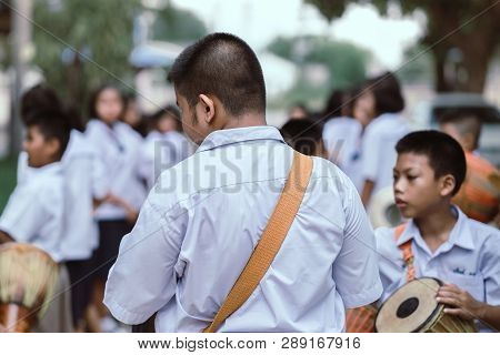 Kanchanaburi Thailand - July 26 : Unidentified Teacher And Stude