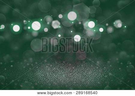Teal, Sea-green Beautiful Sparkling Abstract Background Glitter Lights Defocused Bokeh - Festal Mock