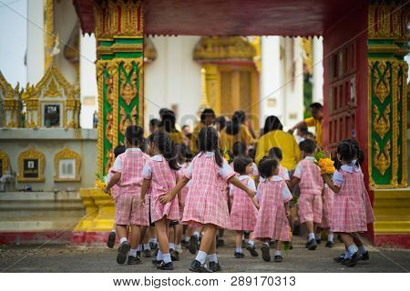 Kanchanaburi Thailand - July 26 : Unidentified Teachers And Stud