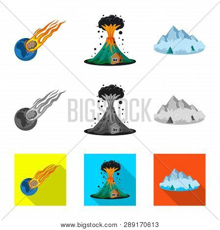 Vector Design Of Natural And Disaster Icon. Set Of Natural And Risk Vector Icon For Stock.