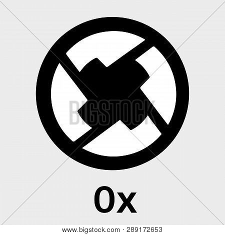 0x (zrx) Cryptocurrency Logo - Decentralized Blockchain Coin