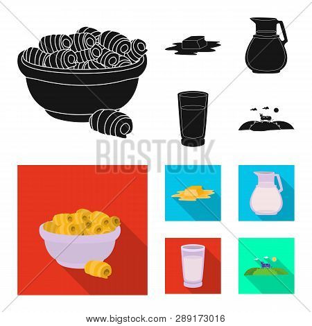 Isolated Object Of Creamy And Product Sign. Collection Of Creamy And Farm Stock Vector Illustration.