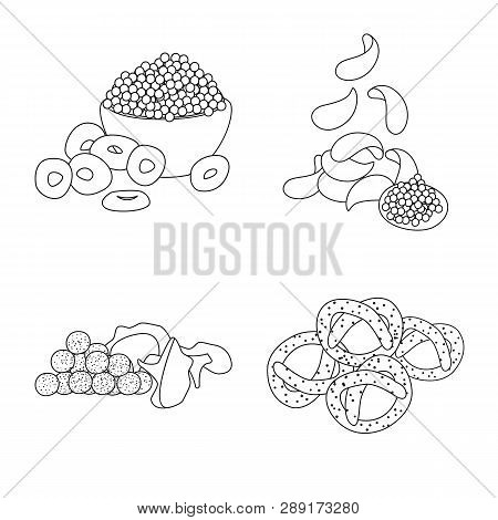 Vector Design Of Taste And Crunchy Sign. Collection Of Taste And Cooking Vector Icon For Stock.