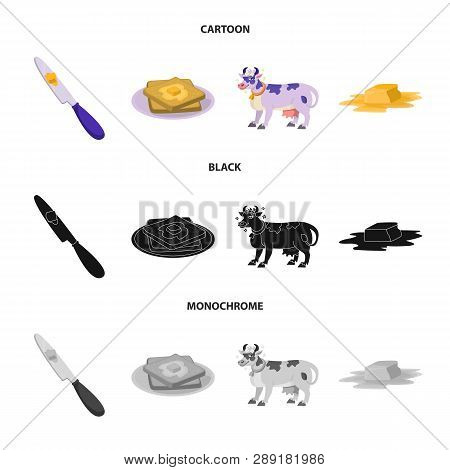 Isolated Object Of Creamy And Product Symbol. Set Of Creamy And Farm Stock Vector Illustration.