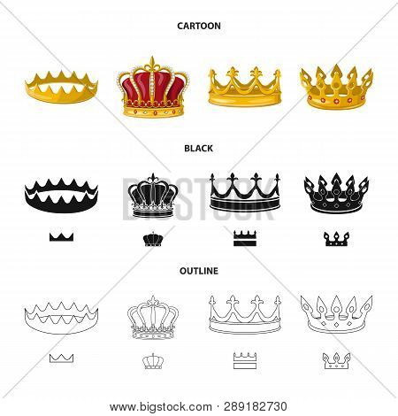 Vector Illustration Of Medieval And Nobility Logo. Set Of Medieval And Monarchy Stock Vector Illustr