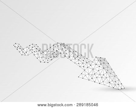 Downtrend Arrow Chart. Business Technological Polygonal Vector Origami Illustration. Low Poly Trend,