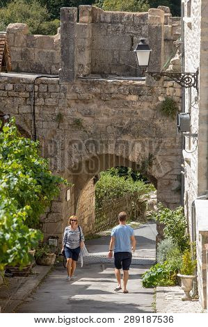 Rocamadour, France - September 3, 2018: Pilgrimage Town Of Rocamadour, Episcopal City And Sanctuary 