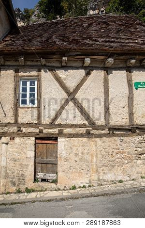 Rocamadour, France - September 3, 2018: Old House In Pilgrimage Town Of Rocamadour, Episcopal City A