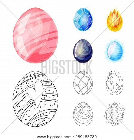 Vector Design Of Animal And Prehistoric Symbol. Collection Of Animal And Cute  Stock Vector Illustra
