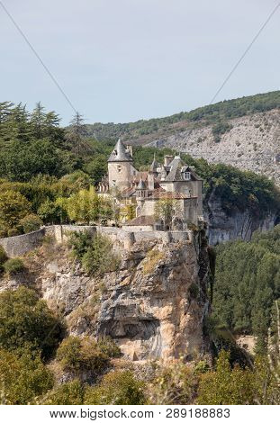 Castle Of Belcastel In Lacave. Lot, Midi-pyrenees, France