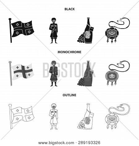 Vector Illustration Of Culture And Sightseeing Symbol. Set Of Culture And Originality Vector Icon Fo