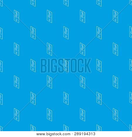 Decorated Door Pattern Vector Seamless Blue Repeat For Any Use