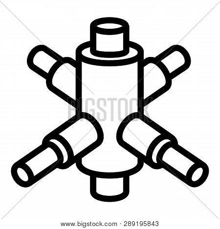 Scaffolding Cross Connection Icon. Outline Scaffolding Cross Connection Icon For Web Design Isolated