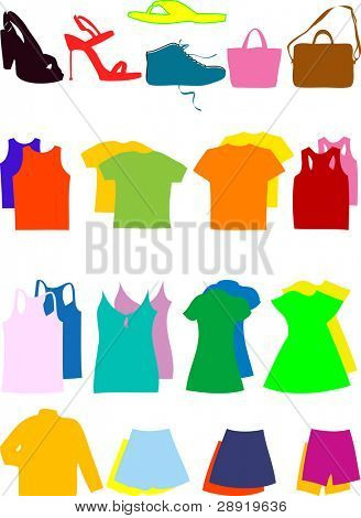 set van mode kleding en schoenen