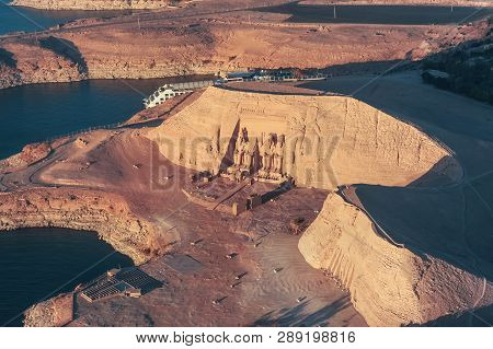 The Great Temple Of Rameses Ii In Abu Simbel From Above, Egypt