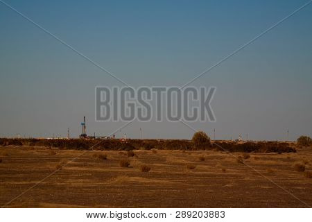 Nature Gas Production At Aralcum Desert As A Bed Of Former Aral Sea At Karakalpakstan, Uzbekistan