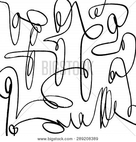 Hand Drawn Scribble Sketch Lines Object Isolated On White Background. Stylized Temting Contemporary 