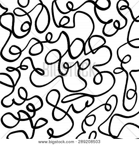 Hand Drawn Scribble Sketch Lines Object Isolated On White Background. Stylized Temting Contemporary 