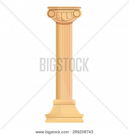 Greek Column Icon. Cartoon Of Greek Column Icon For Web Design Isolated On White Background