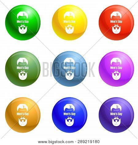 International Mens Day Icons 9 Color Set Isolated On White Background For Any Web Design