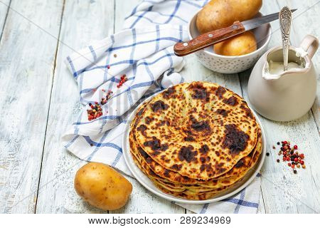 Homemade Potato Pancakes Lefse.