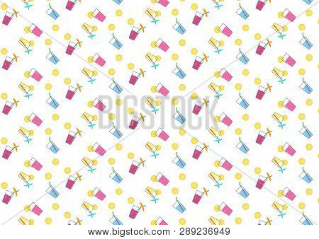 Pattern With The Image Of Cocktails, Simple Design