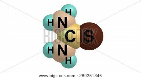 Thiourea Molecular Structure Isolated On White