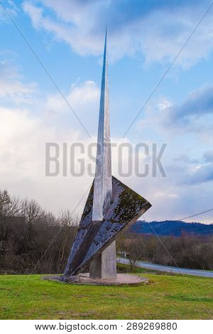 Slabinja, Croatia - January 2nd 2019. Monument To Fallen Fighters And Victims Of Fascism From Slabin