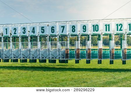 Polish Riding Competitions, Starting Gates For Horses.