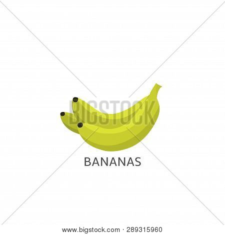 Bananas. Yellow Fresh Ripe Bananas Isolated Over White Background Vector Illustration