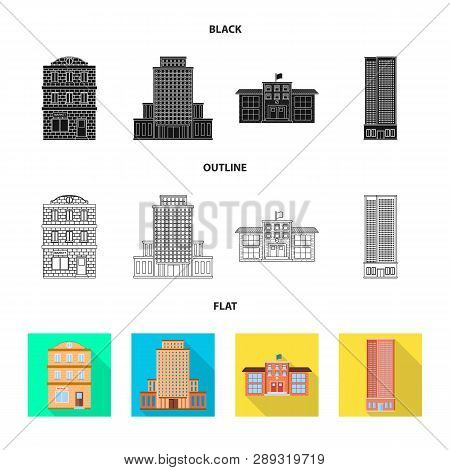 Vector Illustration Of Municipal And Center Icon. Set Of Municipal And Estate   Stock Vector Illustr