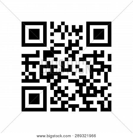 Qr Code. Abstract Vector Modern Bar Code Sample For Smartphone Scanning Isolated On White Background