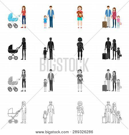 Vector Illustration Of Character And Avatar  Icon. Set Of Character And Portrait Vector Icon For Sto