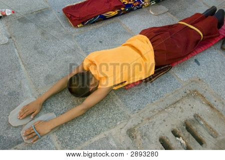 Tibetanske Pilgrim i Lhasa