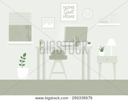 Design Of Modern Home Office Designer Workplace