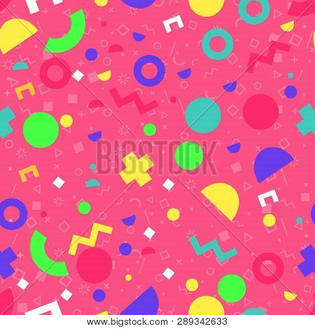 Vector Abstract Geometry Seamless Pattern 90s Vibe