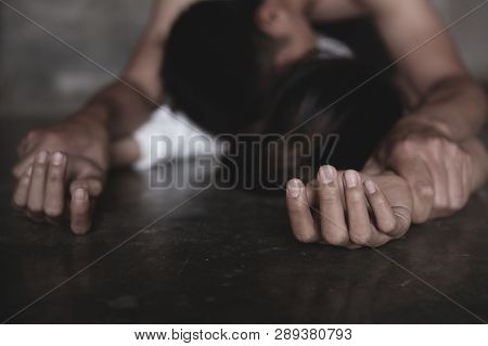 Man's Hand Holding A Woman Hand For Rape And Sexual Abuse Concept, Wound Domestic Violence Rape, Con