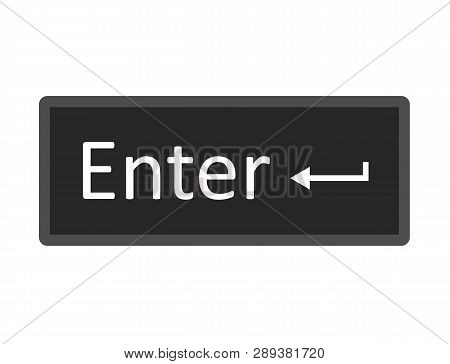Enter Computer Key Button On White Background. Flat Style. Enter Button Symbol. Enter Key Sign.