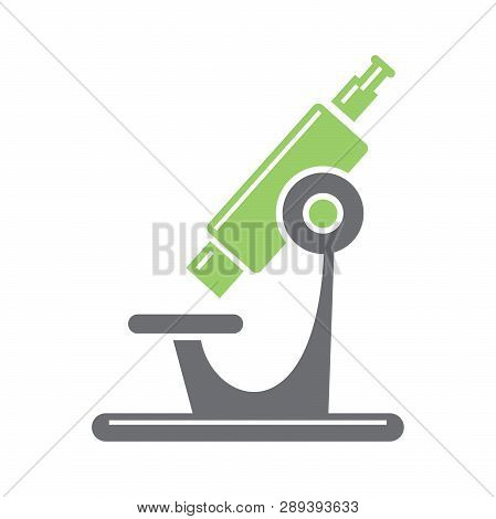Microscope Icon On Background For Graphic And Web Design. Simple Vector Sign. Internet Concept Symbo