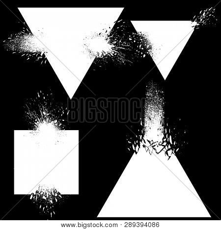 Design elements with ink splashes vector set