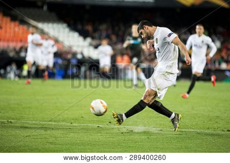 VALENCIA, SPAIN - MARCH 7: Guedes during UEFA Europa League match between Valencia CF and FC Krasnodar at Mestalla Stadium on March 7, 2019 in Valencia, Spain