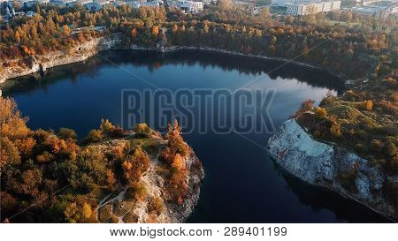 Twardowski Rocks Park, An Old Flooded Stone Mine, In Krakow, Poland.