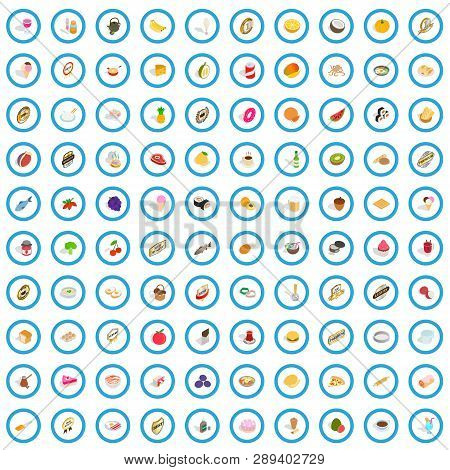 100 Food And Cooking Icons Set In Isometric 3d Style For Any Design Vector Illustration