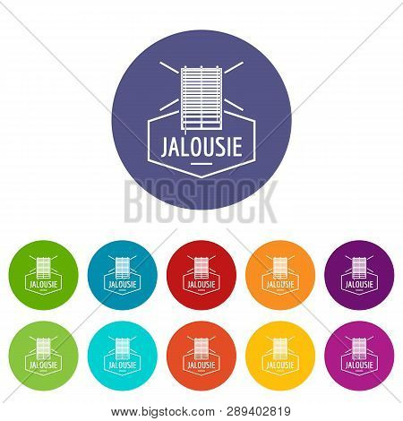 Jalousie Icons Color Set Vector For Any Web Design On White Background