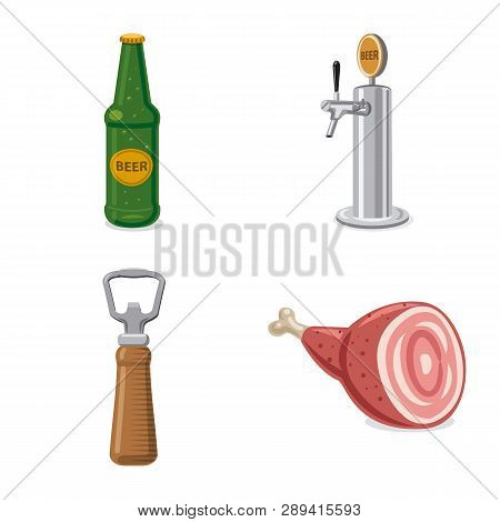 Isolated Object Of Pub And Bar Logo. Set Of Pub And Interior Vector Icon For Stock.